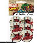 C&D Visionary Marvel Comics Retro Daredevil Without Fear Prepack Buttons 6 Piece 1.25  B01G30THA4